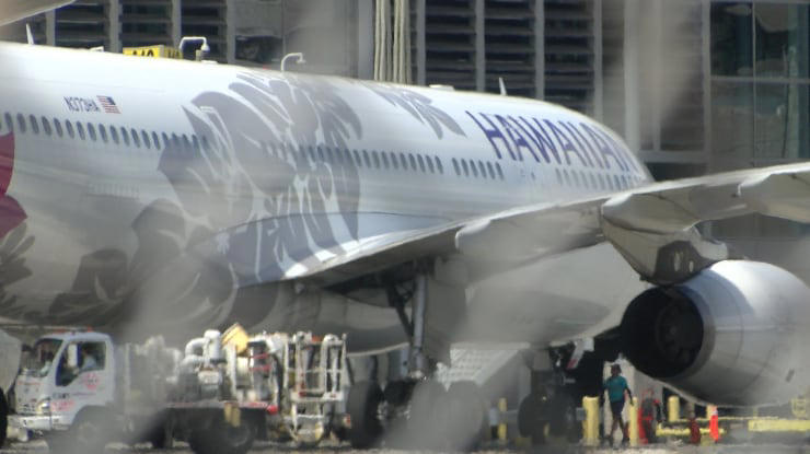 In a statement, Hawaiian Airlines said a baggage belt loader that made contact with the aircraft required an inspection. However, they were unable to complete an assessment before crewmembers exceeded their duty time.