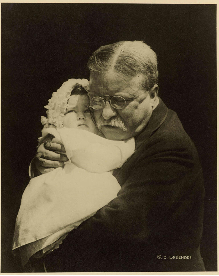 Theodore Roosevelt and one of his granddaughters.