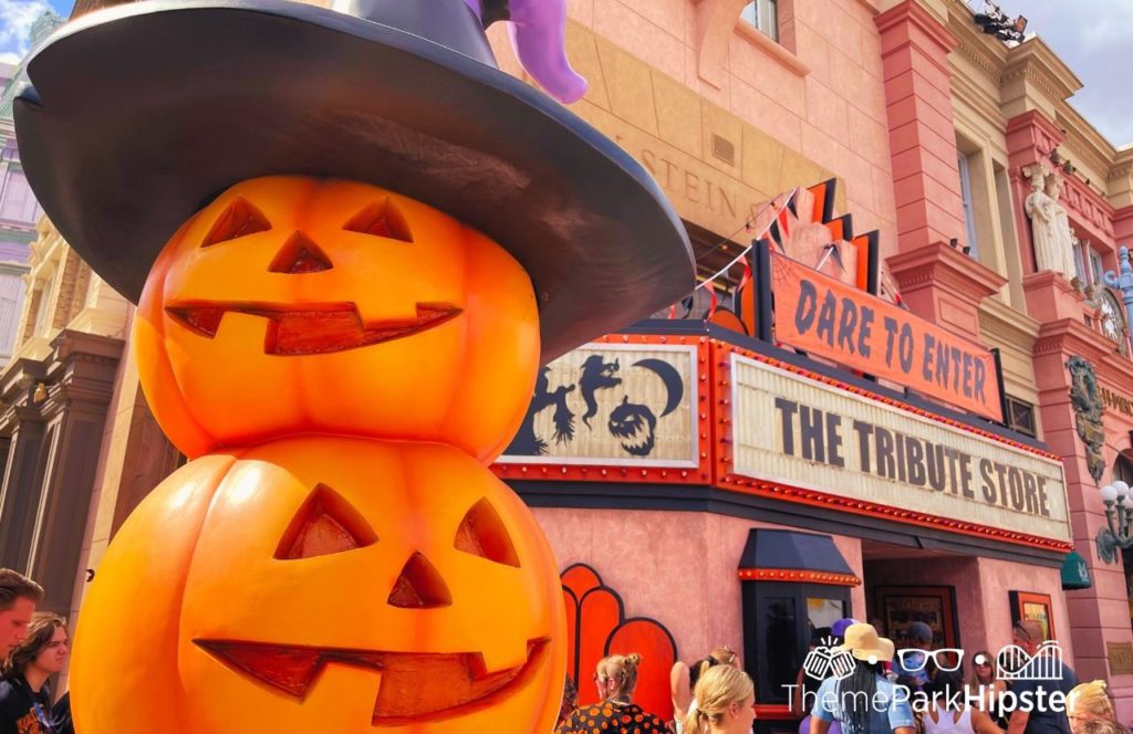 Mr Sweets Scare zone with large pumpkins Tribute Store Merchandise HHN 31 Halloween Horror Nights Universal Orlando Express Pass. Keep reading to learn how to plan your ultimate summer bucket list at Universal Orlando Resort.