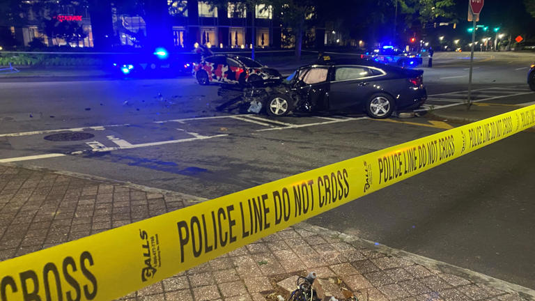 2 Taken To Hospital After Shooting Car Accident In Midtown Atlanta