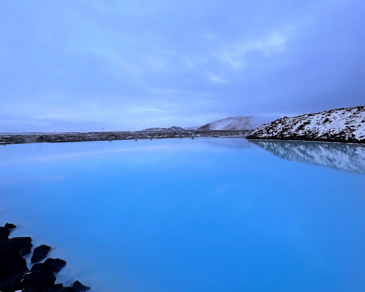 <p>My first stop was the <a href="https://www.businessinsider.com/blue-lagoon-iceland-review-experience-photos-price-2023-8">Blue Lagoon</a>, a famous geothermal spa with temperatures ranging from 98 to 104 degrees Fahrenheit.</p><p>Getting in a bathing suit and swimming in freezing weather might sound horrible, but the water was quite comfortable. I paid about $95 for this experience.</p>