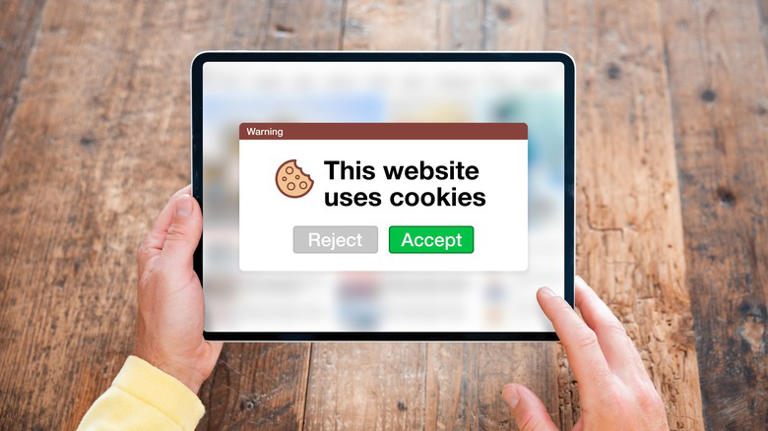 Cookie banner on website