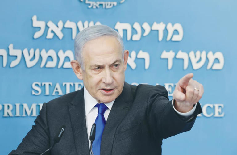  PRIME MINISTER Benjamin Netanyahu holds a news conference in Jerusalem, earlier this year. 