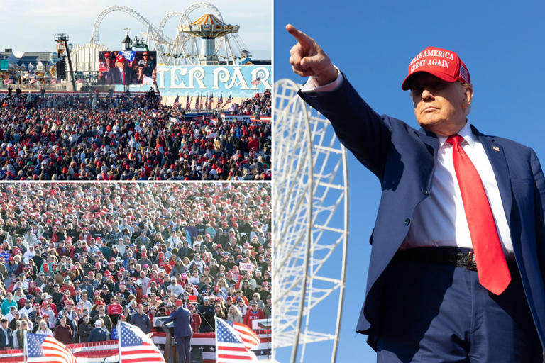 Trump blasts Biden as ‘total moron’ before crowd of 100K at NJ rally: ‘Whole world is laughing at him’