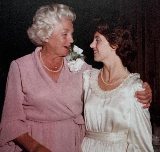 The author on her wedding day with her mother