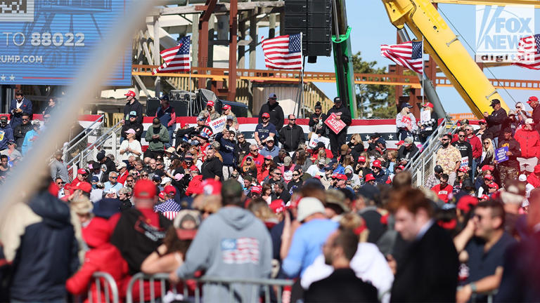 Crowds gather on the beach in Wildwood, New Jersey, for former President Trump's rally on May 11, 2024. Fox News