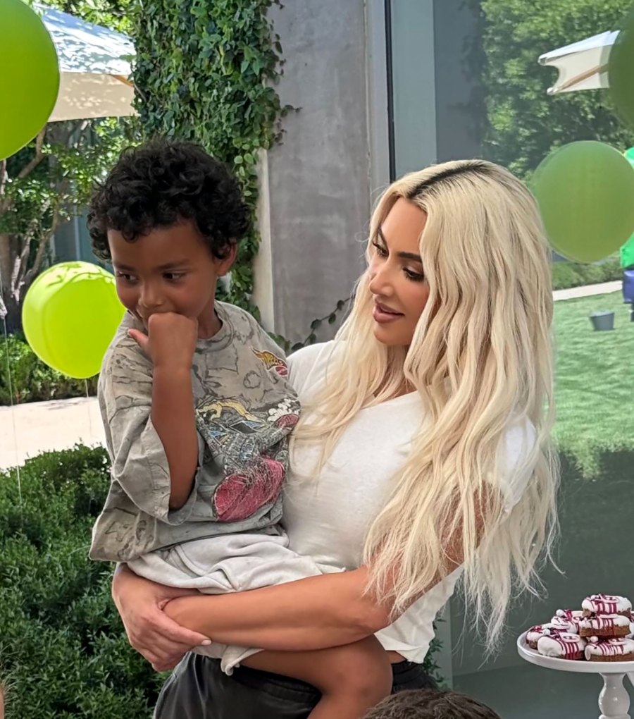 <p><a href="https://www.usmagazine.com/celebrities/kim-kardashian/"><strong>Kim Kardashian</strong></a> showed she ain’t afraid of no ghosts while transforming her home into a <a href="https://www.usmagazine.com/entertainment/pictures/original-ghostbusters-cast-where-are-they-now/"><em>Ghostbusters</em></a> celebration for son Psalm’s birthday.</p> <p>The <a href="https://www.usmagazine.com/shows/the-kardashians/"><em>Kardashians</em></a> star, 43, showed off the elaborate party decor in several behind-the-scenes snaps and clips via her Instagram Story on Saturday, May 11, including fittingly themed proton packs and foods topped with green slime.</p> <p>Ahead of the festivities, Kardashian — who <a href="https://www.usmagazine.com/celebrity-moms/pictures/psalm-wests-photo-album-pics-of-kim-kardashian-kanye-wests-son/">welcomed Psalm via surrogate</a> with ex-husband <strong>Kanye West</strong> in May 2019 — took to social media to <a href="https://www.usmagazine.com/celebrity-moms/news/kim-kardashians-son-psalm-gets-mini-version-of-her-car-for-5th-birthday/">pay tribute to her youngest</a>. (Kardashian and West, 46, also share daughters North, 10, and Chicago, 6, as well as son Saint, 8.)</p> <p>“My baby! My sweet, smart, silly, independent baby boy turns 5 years old today! I can’t tell you how blessed I feel to be your mom! Your calm energy is much appreciated in our house hold lol,” she wrote via <a href="https://www.instagram.com/p/C6w9vjtyEph/?hl=en&img_index=1" rel="noopener">Instagram</a>. “You prove you can be the hulk, spider man or an archeologist any day of the week! I’ve never met someone who sleeps more than you do and one day I will show you the entire photo album I’ve made of your sleeps! I love you so much always and forever .”</p> <p>Keep scrolling to see who Kardashian called to ring in Psalm’s new year:</p>