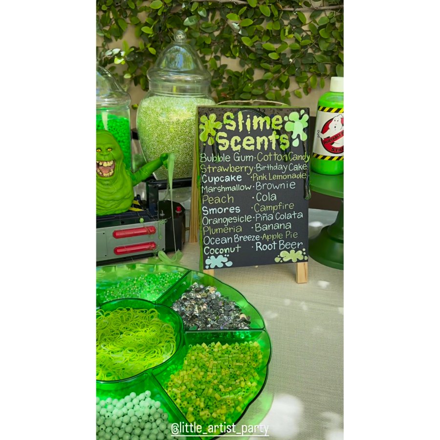 <p>In keeping with the theme, guests could create their own slime with scents including bubble gum, root beer, birthday cake and more. There were also several trays of materials to add to the slime, such as green beads and sparkles.</p>