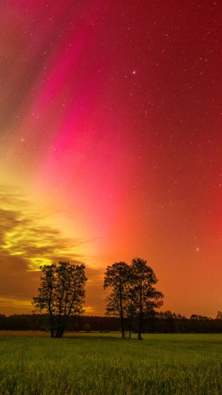 <p>A beautiful capture from Poland, this captured the Aurora in its bright red and pink shade. </p>
