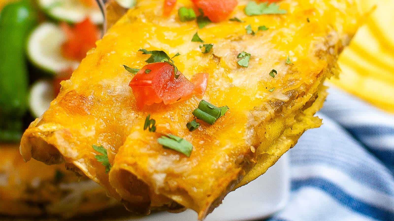<p>Utilizing a kitchen gadget favorite, the air fryer, this meal brought new life to classic enchiladas. The irresistible crunch paired with the familiar, comforting filling ensures an empty dish every time. Air Fryer Chicken Enchiladas is a guaranteed win for busy weeknights, offering both convenience and flavor. Don’t be surprised when friends ask for tips on re-creating this standout dish at your next potluck.<br><strong>Get the Recipe: </strong><a href="https://allwaysdelicious.com/air-fryer-chicken-enchiladas/?utm_source=msn&utm_medium=page&utm_campaign=">Air Fryer Chicken Enchiladas</a></p>
