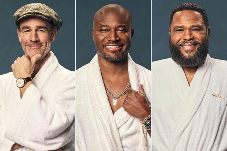 Drew Herrmann/FOX (3) James Van Der Beek, Taye Diggs and Anthony Anderson pose for 'The Real Full Monty'