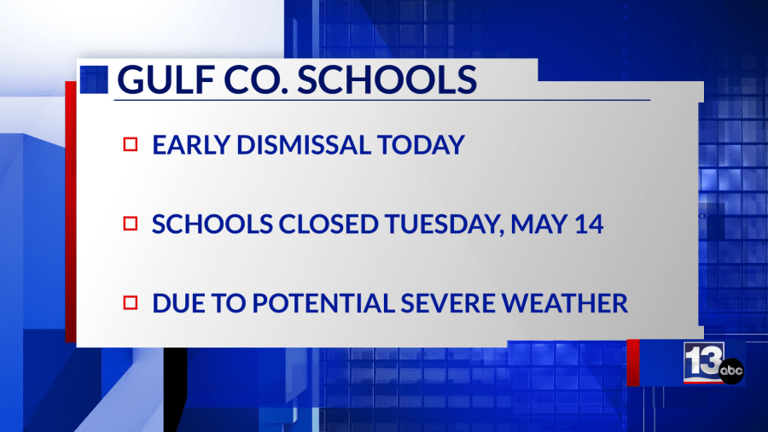 Gulf District Schools announce early dismissal