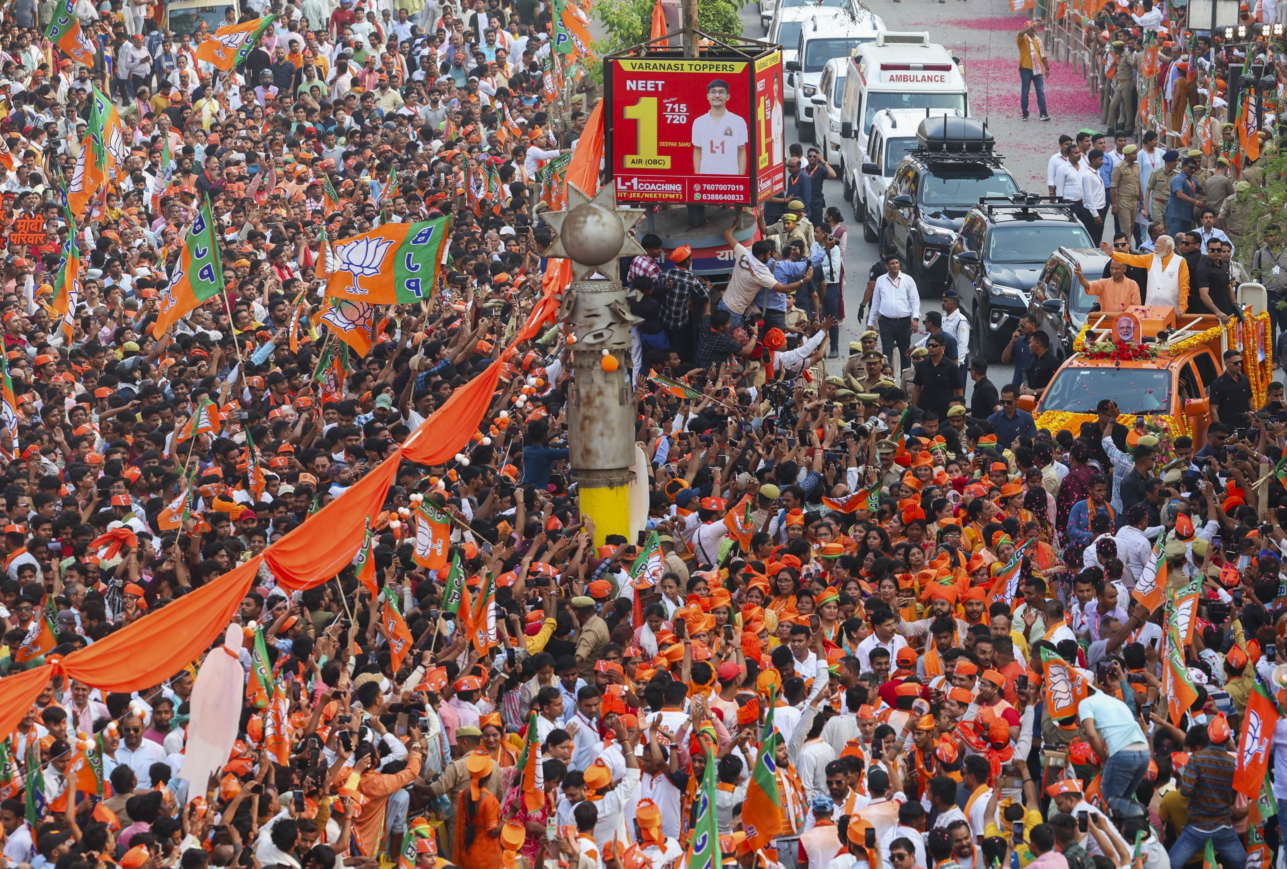 PM Modi Holds Roadshow In Varanasi, Offers Prayers A Day Ahead Of ...