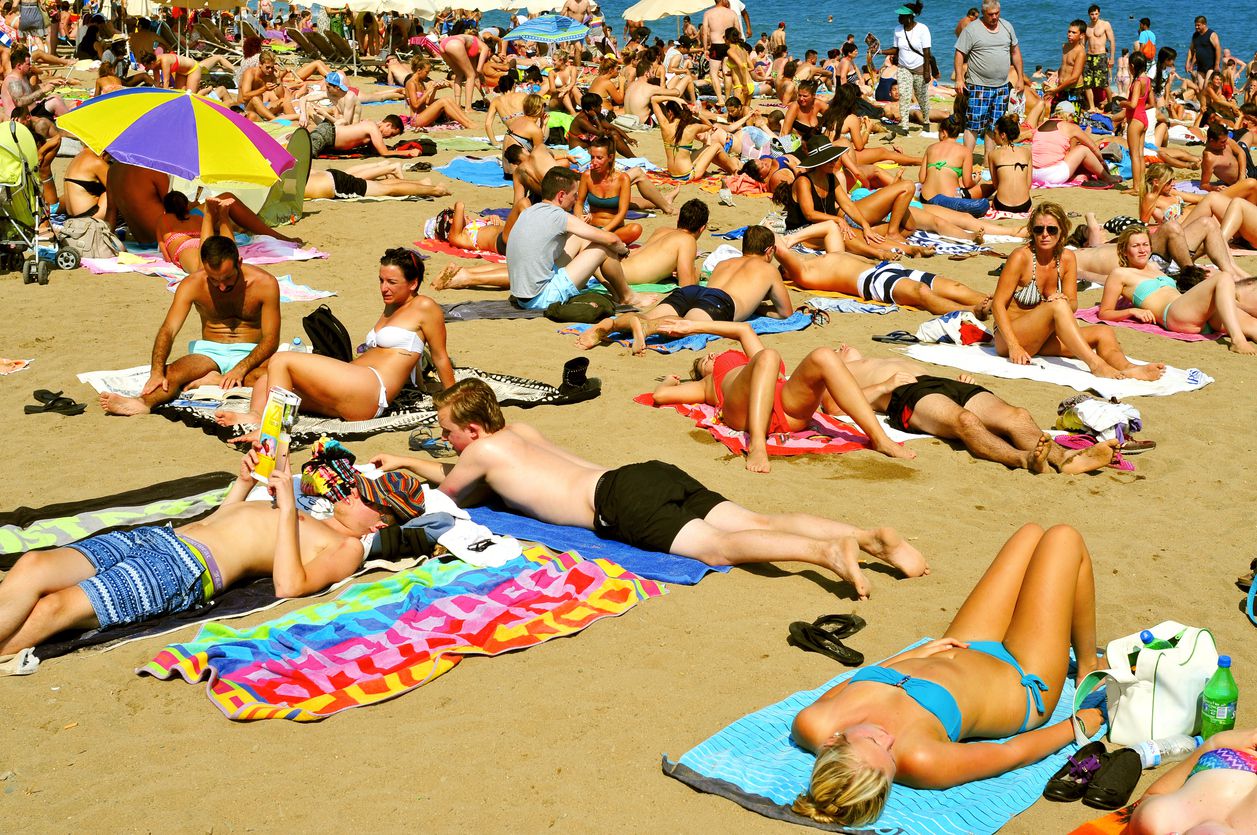 <p><b>Peak Season: </b>June to August </p><p>Barcelona draws <a href="https://www.catalannews.com/business/item/tourists-in-barcelona-spent-96-billion-in-2023-up-147-from-2019">over 12 million tourists each year</a>, and a fair share of them hit up Barceloneta Beach during the peak season. Right next to the city’s overcrowded center, this beach is a real beauty with its stretch of golden sand, perfect for sunbathing, dipping into the Mediterranean, or grabbing a bite at one of the beachside bars. But it gets overwhelmingly crowded, especially in the summer. If you’re looking to avoid crowds and still soak up everything Barceloneta has to offer, consider visiting in the early morning or during the off-peak months like late spring or early autumn. </p>