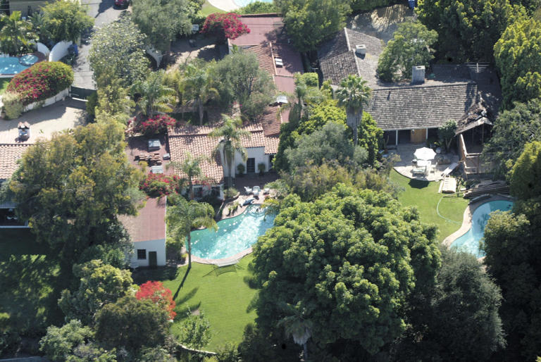 aerial view of brentwood home