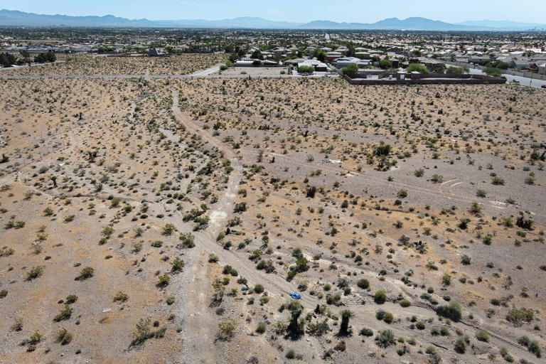 This is the site of a proposed Church of Jesus Christ of Latter-day Saints temple in the northwest valley Tuesday, May 7, 2024, in Las Vegas. The land is located between Grand Canyon Drive and Tee Pee Lane just north of Alexander Road.