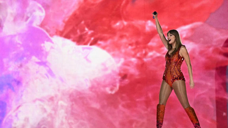 Taylor Swift performs in Paris as part of her "Eras Tour" last week.