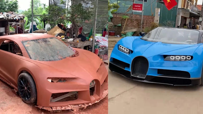 Both Bugattis side by side.