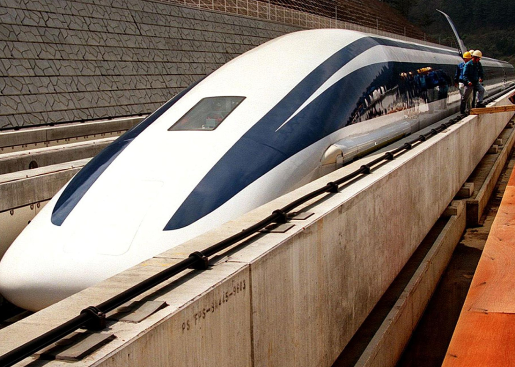 <p>In the age of "The Jetsons," it's unsurprising that magnetic levitation came into the lexicon. The first magnetic levitation train design patent was given to James Powell and Gordon Danby of Brookhaven National Laboratory. However, it was only in 2003 that Powell's idea <a href="https://transportgeography.org/contents/conclusion/future-transportation-systems/maglev-shanghai/">came to life commercially in Shanghai</a>.</p>