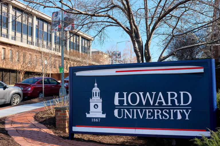 Howard University in Washington, D.C. is one of a number of historically black colleges and universities (HBCUs) that have been targeted by bomb threats this week. The FBI and law enforcement across the country continue to investigate the suspects behind the threats. Here, the campus of Howard University can be seen.