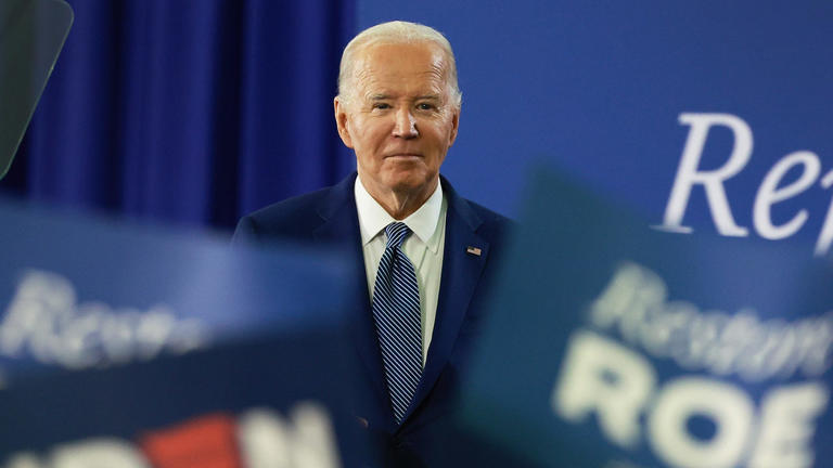 President Biden speaks during a campaign stop at Hillsborough Community College’s Dale Mabry campus on April 23, 2024, in Tampa, Florida. Getty Images