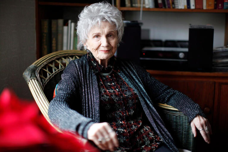 Canadian author Alice Munro, shown at her daughter Sheila's home during an interview in Victoria in December 2013, died Tuesday at the age of 92. She was beloved for her short stories and celebrated the world over.
