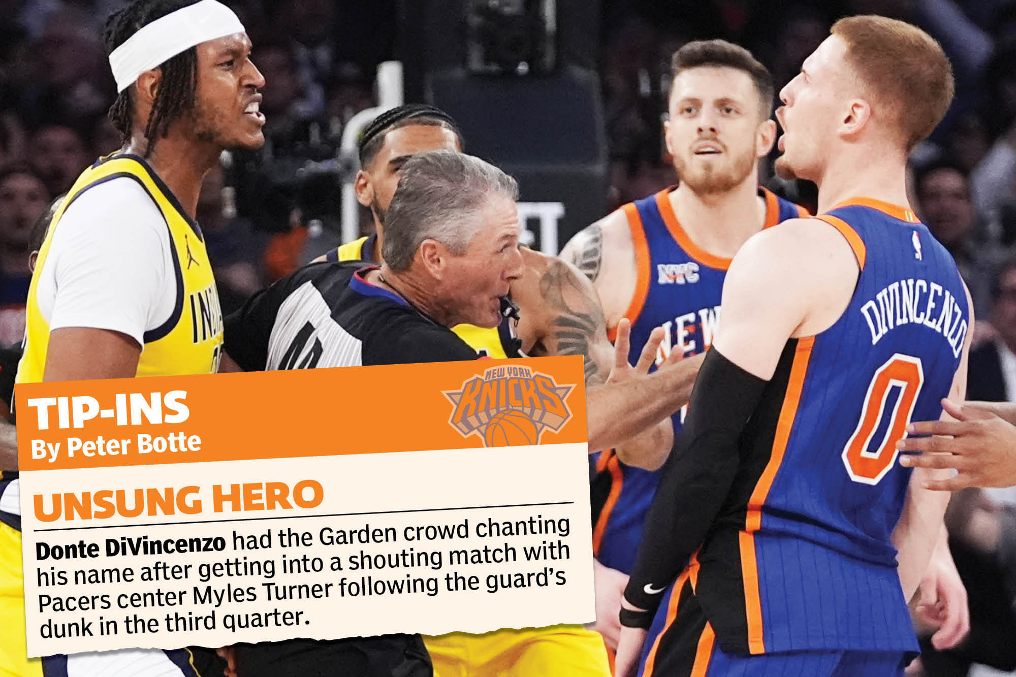 Knicks’ Donte DiVincenzo Got Garden Crowd Fired Up With Myles Turner Flap