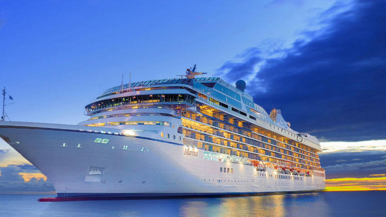 The exterior of Oceania Cruises' Marina ship.