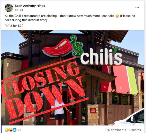 Fact Check: Chili's Is Not Closing All Restaurants. Here's Why People ...