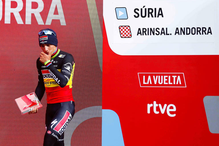 Remco Evenepoel vainqueur de la troisième étape de la Vuelta 2023, le 28 août 2023