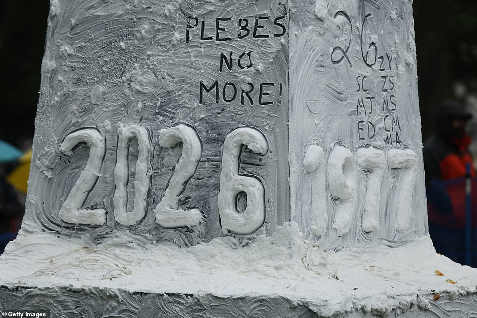 US Naval Academy complete ritual climbing Herndon Monument