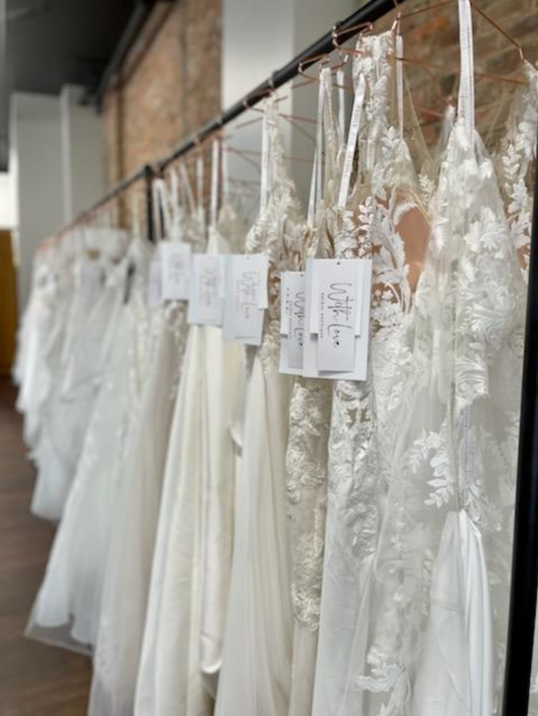 With Love Bridal Boutique, a new wedding dress shop opening at 126 Lake St. in downtown Elmira, currently carries dresses from three different designers.