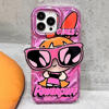 Jerisln for iPhone 15 Pro Cartoon Case with Grip Holder Sunglasses Shape Stand Cute Laser Bling Glitter Clear Translucent Card Soft Shockproof Phone Cover for iPhone 15 Pro 6.1 Inch (Pink), Now 93.01% Off<br>