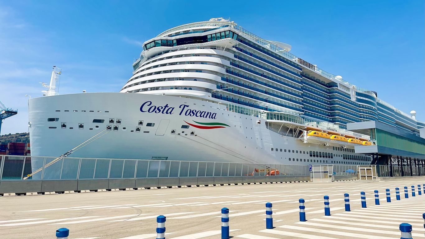 Italian cruise line Costa Cruises' Costa Toscana checks in at 186,364 GT and a length of just over 1,100 feet. It arrived in 2021, surpassing its sister ship Costa Smeralda by just over 1,000 GT.