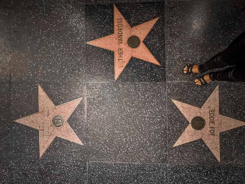 Walking down the Los Angeles Hollywood Walk of Stars, one of the most overrated tourist attractions in the US