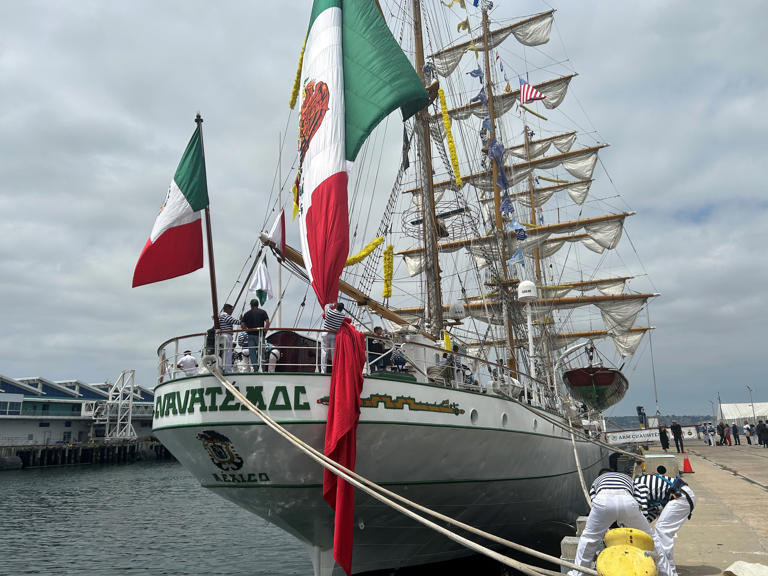 The Cuauhtémoc, the Mexican Navy’s training ship, docked in San Diego