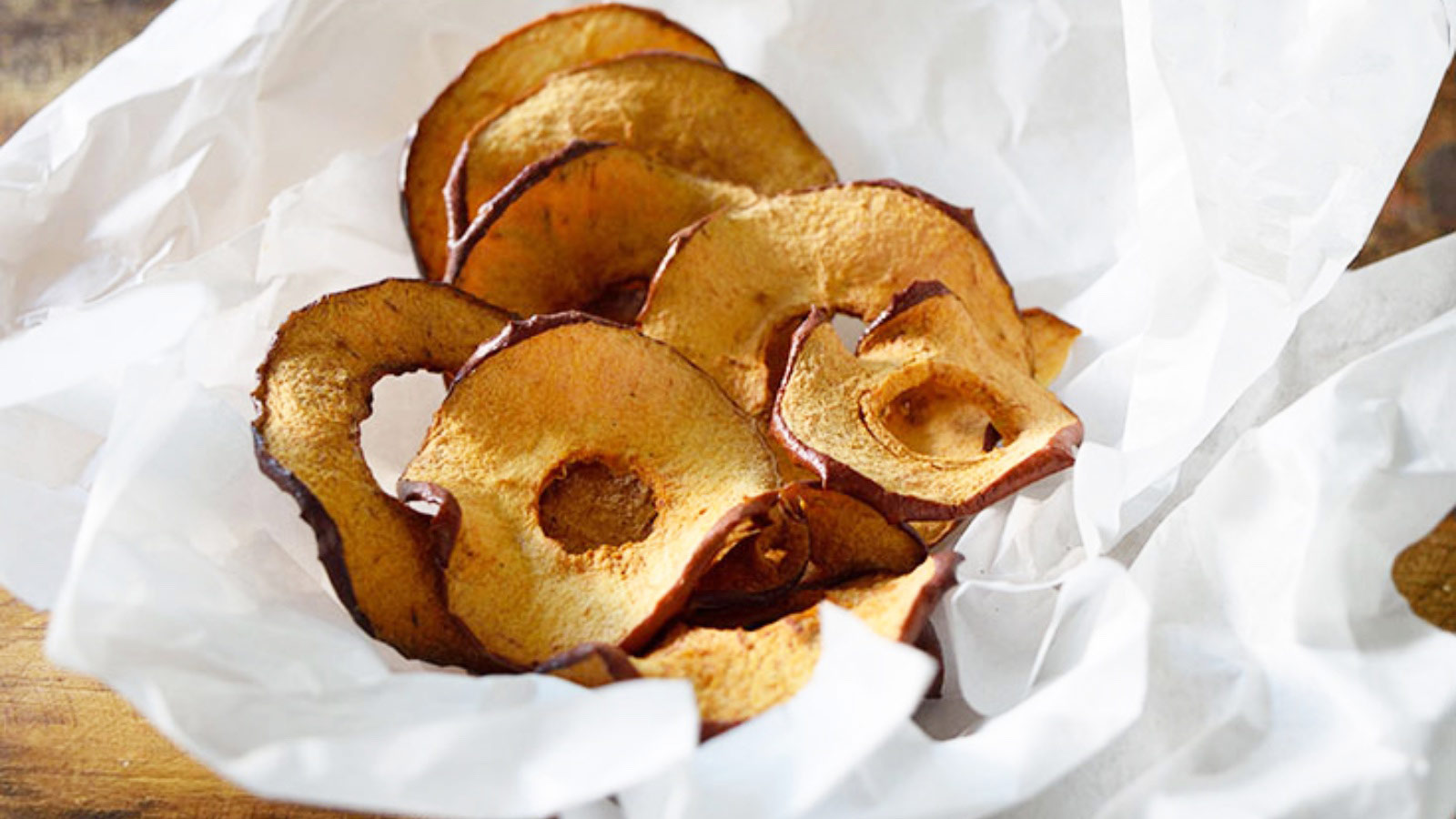 <p>Apple chips are sweet, crunchy, and full of fiber and apple flavor. Store-bought versions are pricey and likely contain ingredients you can’t pronounce and probably don’t want in your body. You don’t need the store-bought version with this easy air-fried <a href="https://www.thegraciouspantry.com/air-fryer-apple-chips-recipe/">apple chips</a> recipe. </p>
