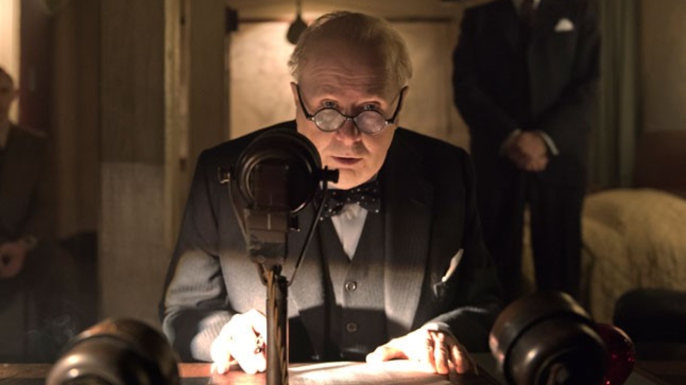 <ul> <li><strong>Delivered by:</strong> Gary Oldman playing Winston Churchill</li> <li><strong>Speech:</strong> "We shall fight on the beaches"</li> </ul> <p>In this portrayal of Winston Churchill's early years as prime minister during World War II, Gary Oldman stars as the British leader. At the film's climax, as Germany prepares to invade Britain, Churchill delivers one of his most memorable and famous speeches to Parliament, dramatically declaring, "We shall fight on the beaches, we shall fight on the landing grounds, we shall fight in the fields and in the streets, we shall fight in the hills; we shall never surrender."</p>