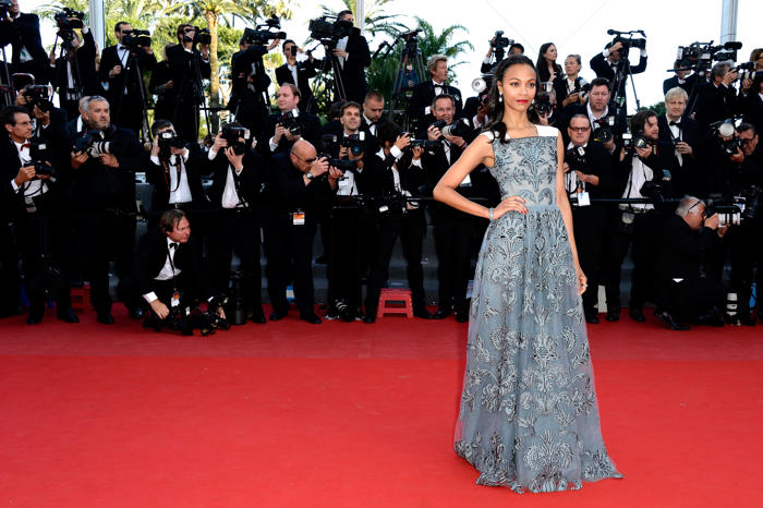 cannes fashion flashback: zoe saldaña's chic red carpet moments on the festival's 