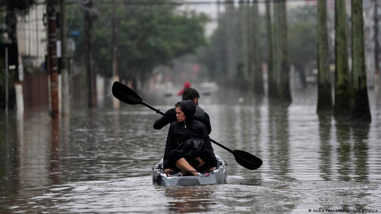 What is the link between climate change and flooding in Brazil?