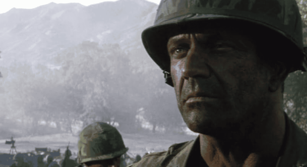 <ul> <li><strong>Speech topic:</strong> Unity in wartime</li> <li><strong>Delivered by:</strong> Hal Moore, played by Mel Gibson</li> </ul> <p>Leading the troops into battle during the Vietnam War is Lt. Col. Hal Moore, who promises to leave no man behind. "Dead or alive, we all come home together."</p>