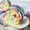 Try a Red White and Blue Bundt Cake for Memorial Day!<br>