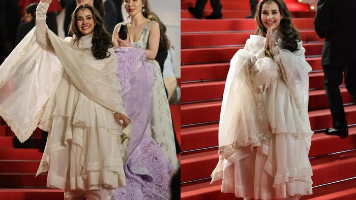 cannes 2024: punjabi singer sunanda sharma exudes royalty as she walks red carpet, performs at bahart parva