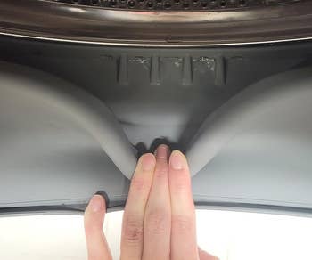 after photo of the same washing machine and all the mold is gone from the gasket