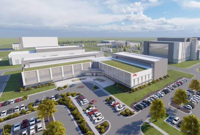 An artist's rendering of the plans for the Eli Lilly facility in Lebanon, Ind. ©LivingInBooneCounty.com