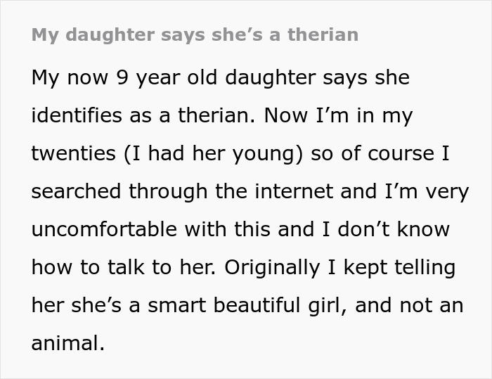 “is This A Phase” Mom Freaks Out After 9 Yo Daughter Comes Out As A Therian