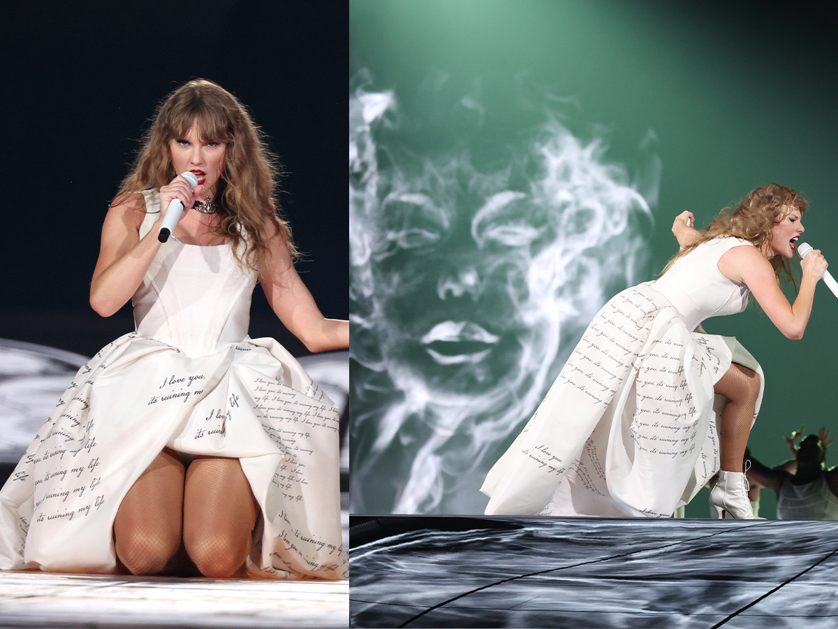 <p>On the opening night of the European leg of the Eras Tour in Paris, Swift stunned audiences who thought they knew the entire concert by heart. </p> <p>No longer! She switched up sets, cut songs, and added an entire "Era" honoring her latest album, <em>The Tortured Poets Department</em>. Even better, she burst onto the stage with incredible visuals and a high-low wedding dress plastered with lyrics from her song "Fortnight." </p>