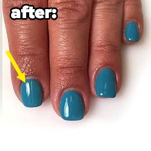 after photo of the same nail polish and the smudge is gone