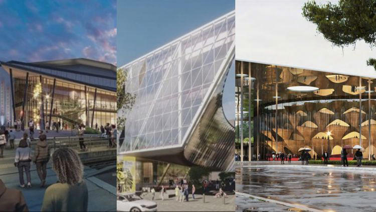 Here are the 3 design proposals for Portland's Keller Auditorium redevelopment