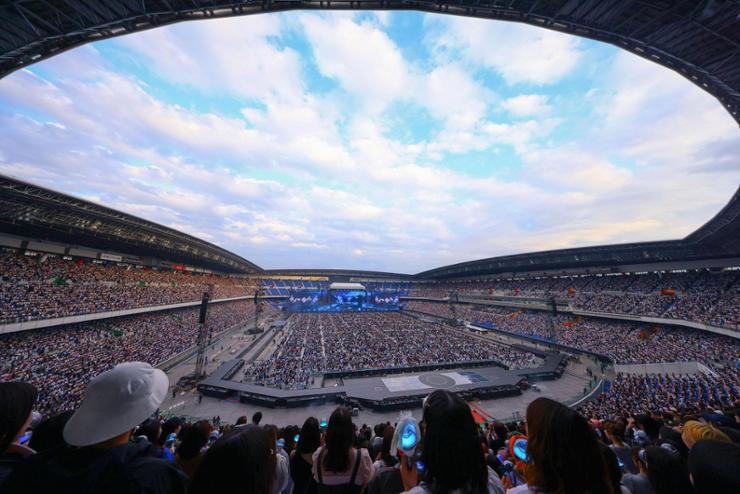 Some 72,000 fans of K-pop act SEVENTEEN attend 'SEVENTEEN TOUR 'FOLLOW' AGAIN TO JAPAN' at Kanagawa's Nissan Stadium, Yokohama, Japan, Saturday. Courtesy of Pledis Entertainment